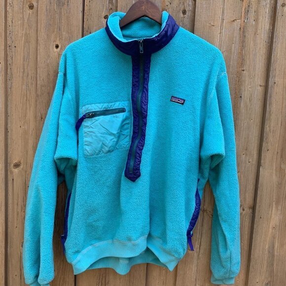 Vintage 90s Patagonia Sweater Jacket XL Blue - Picture 7 of 7